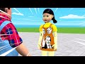 Scary Teacher 3D vs Squid Game Dress Fruits Beautiful Doll Girl 5 Times Challenge Who is Luky?