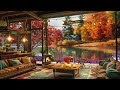 Cozy Coffee Shop Ambience ☕ Smooth Piano Jazz Instrumental Music & Rain Sounds for Relaxing, Work