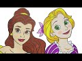 Drawing Belle and Ariel | Disney Princess Coloring Book | Draw and Colors