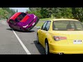 BeamNG Drive Game - High Speed Traffic Crashes and Rollover Compilation | Videos #32