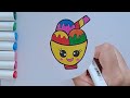how to draw rainbow ice cream for kids / easy step by step rainbow ice cream drawing