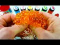 Oddly Satisfying l 6 Magic Plastic Fryit FROM Rainbow Lollipop Candy Star Glossy IN Pan Cutting ASMR