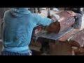 Amazing Sawing Skills. Accuracy and Speed of Sawing Pine Wood