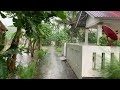 Heavy Rain and Powerful Thunderstorm Accompanied by Strong Winds in the Village | 3 Hour Video