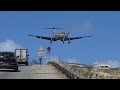 STALLED LANDING OVER ROAD!? PC12 landing at St. Barts