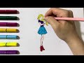 Dress Up Barbie and Barbie Characters Coloring with Sticker Book | painting and drawing for kids |