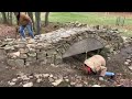 Dry stone bridge dropping the form