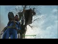 Fallout 4: exploring the commonwealth Camp site by car tree