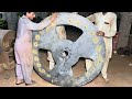 Manufacturing Process of Bricks Making Machine With  4 Moulds Rows || Mobile Bricks Machine
