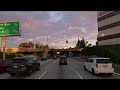 GTA5 Inspired Real Driving Part 4 - From Hollywood Hills to Downtown Los Angeles at Sunset