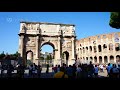 Spray painting the Colosseum in Rome.