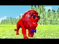 Paint Animals Gorilla Cow Lion Elephant Dinosaurs Fountain Crossing Animal Cartoon