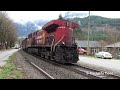Back To Back CPKC Trains Thru Double Crossings In The Town Of Yale BC