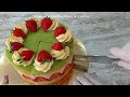 strawberry cake FRAISIER! Strawberry cake melts in your mouth! Marzipan recipe!