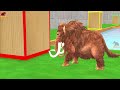 Extreme Hide and Seek Box Challenge with Cow Tiger Elephant Mammoth Dinosaur Gorilla Wild Animals