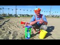 BLIPPI - Learn Colors and Counting at a Beach | ABC 123 Moonbug Kids | Fun Cartoon | Learning Rhymes