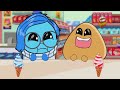 Bou's Revenge - Pou vs Sadness Convenience Store Red Blue Food Mukbang | ASMR | ANIMATION