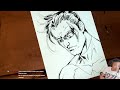 Jim Lee drawing Nightwing 3/4 Profile