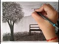 How to draw a girl sitting on the bench ||Charcoal pencil drawing ideas 💡 || pencil shading video||
