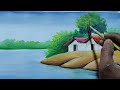 how to draw beautiful scenery painting with poster color,poster color scenery painting,