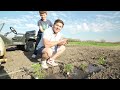 Playing in the Dirt and Watering Plants with Kids Truck | Tractors for kids