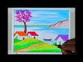 simple village scenery drawing easy to draw/easy drawing/drawing for beginners