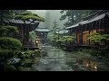 Rain on japanese zen garden | Fall into Sleep Immediately with Heavy Rain | Japanese rain garden