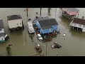 Tropical Storm ALBERTO - Texas Storm Surge Flooding Houses Drone Video - 6/19/2024