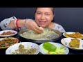 Bigbites, Eating Panta vat, (পান্তা ভাত ), Water Rice, With Alu vaja, Mach Vaja, Begun Vorta, Potol