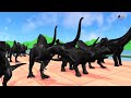 Paint Animals T-rex Carnivores & Herbivores Dinosaurs Size Comparison 3D Fountain Crossing Cartoon