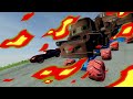 TRANSPORTING PIXAR CARS & FRUITS WITH COLORED & JOHN DEERE vs CLAAS vs TRACTORS - BeamNG.drive #983