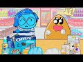 Bou's Revenge - Poulina vs Blue Pou Convenience Store Yellow Blue MUKBANG | Animation | ASMR