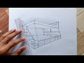 how to draw modern double deck#architecturedrawing #architecture #twopoint