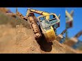 10 Extreme Dangerous Idiots Excavator Operator Skill - Fastest Climbing Excavator Machines Driving