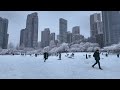 Snowstorm in Downtown Vancouver❄️Snowy Walk along False Creek【4K HDR】BC Canada (Sounds Of Snowfall)