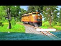 Trains vs Massive Ramp - Beamng Drive