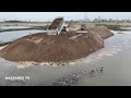 Update! Pouring Sand to Build Ring Road by Dozer SHANTUI DH17C2 and Dongfeng Dump Trucks