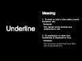 The 'Underline' word mastering