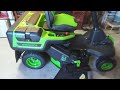 Greenworks CRT30 Lithium Battery Electric Riding Lawn Mower; Unboxing and First Look