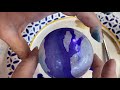 Alcohol Ink Ornament Blue Purple Set with Glitter | 545