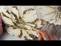 MUST SEE Texture! EASY Technique YOU Can Try - DIY Flower Art + Gold Leaf | AB Creative Tutorial