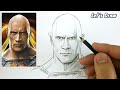 ASMR drawing BLACK ADAM The Rock dwayne johnson