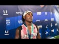 High schooler Christian Miller after finishing 5th in 2024 Olympic Trials 100m