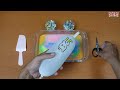 Satisfying Asmr Slime Video 673 : Making Dazzling Rainbow Slime With Funny Balloons!