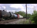 Norfolk Southern train crossing CSX tracks at Worthington, Ohio in 2008