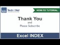 How to use the INDEX function in Excel