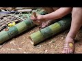Girl:Rescuing puppies, How to make a dog cage from bamboo | Ly Thi Kien
