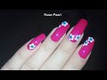 Fuchsia Floral Nail Art Tutorial- Barbie Trends- Easy Barbie Nails | Rose Pearl
