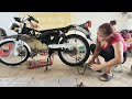 Genius girl builds and restores a motorbike.