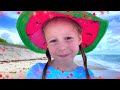Nastya learns to swim in the pool and under the sea - Safety Precautions for kids